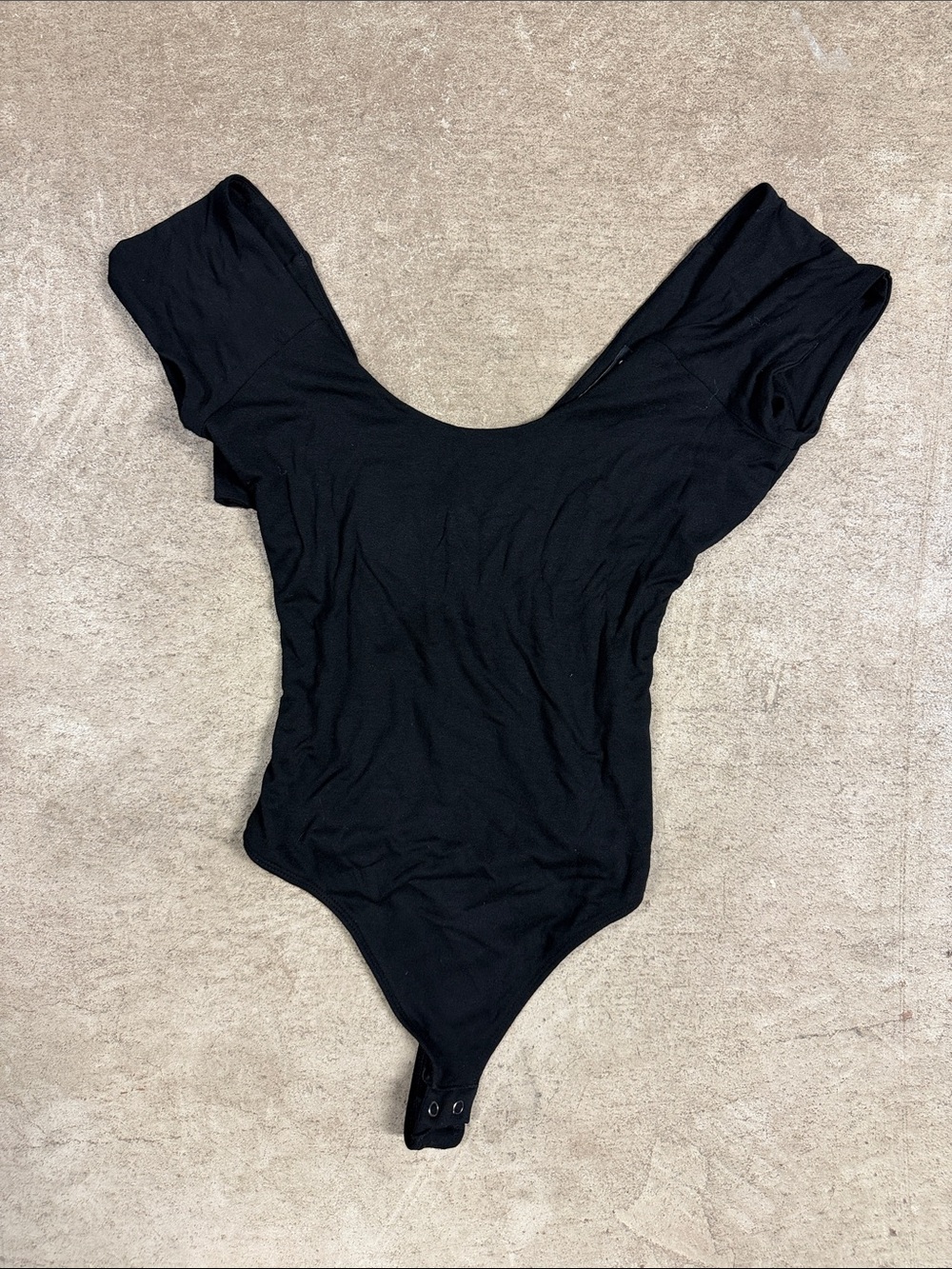 Express Open Crossback Black One-Piece Bodysuit